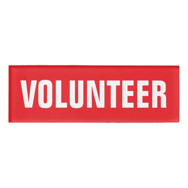 Badge D'identification Étiquettes magnétiques rouges et blanches (Devant)