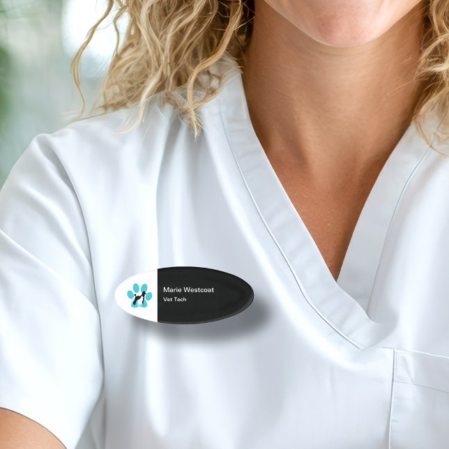 Badge D'identification Étiquettes nominatives pour le personnel des servi (Créateur téléchargé)