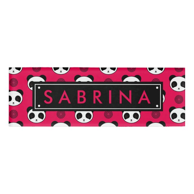 Badge D'identification Étonnant Kawaii Panda Mandala Motif (Devant)
