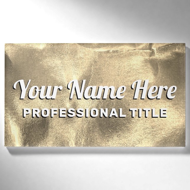Badge D'identification Faux 24K Feuille d'or brossé métal professionnel (Devant)