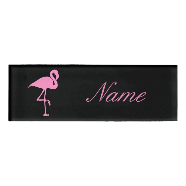 Badge D'identification Flamant rose rose Thunder_Cove (Devant)