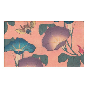 Badge D'identification Fleur d'abeille rose classique Hokusai Art