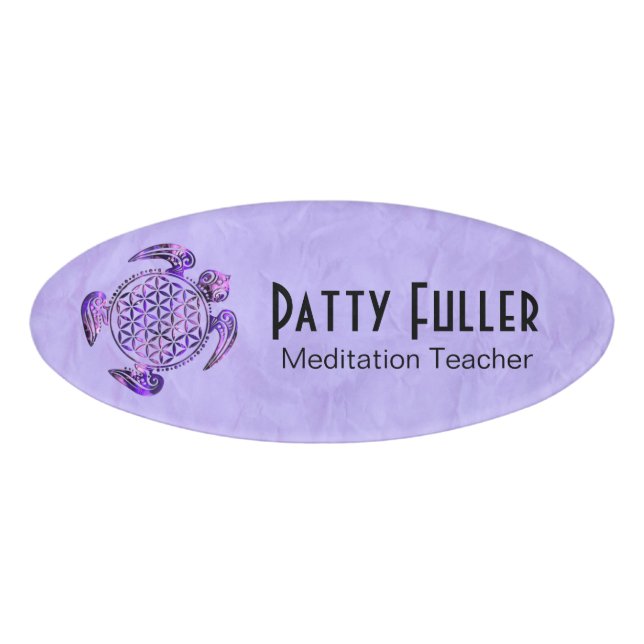 Badge D'identification Fleur de la vie / Blume des Lebens - violette de t (Devant)