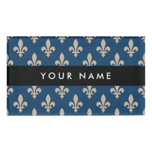 Badge D'identification Fleur de Lis Motif, française, royale, crème, bleu