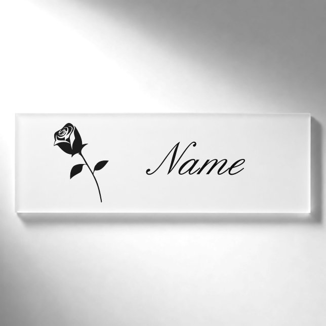 Badge D'identification Fleur de Saint-Valentin noire Thunder_Cove (Devant)