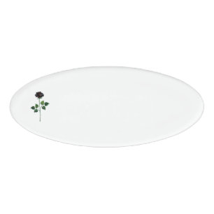 Badge D'identification Fleur rose noire