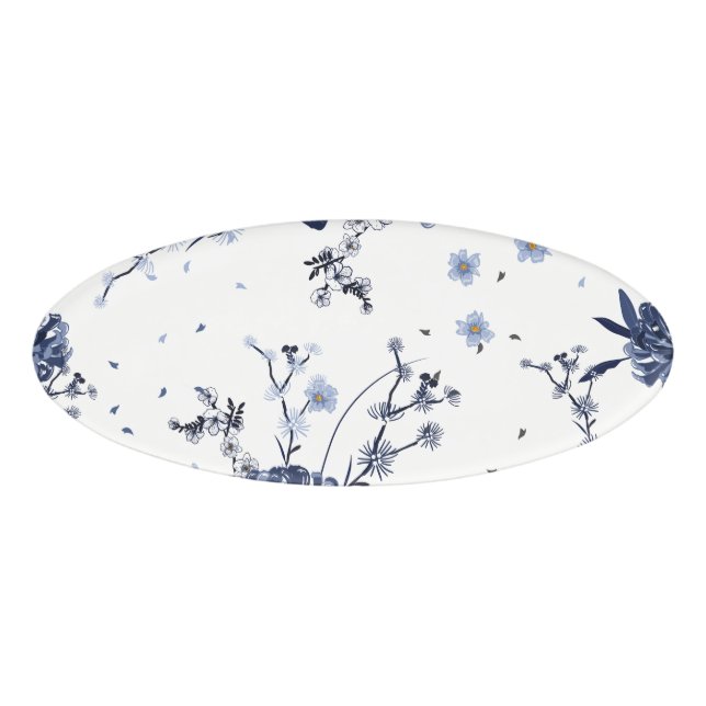 Badge D'identification Fleurs bleues (Devant)