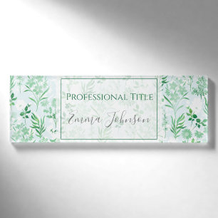 Badge D'identification Fleurs vertes Peinture Botanique