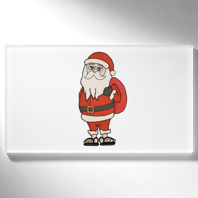 Badge D'identification Flip Flops de Noël du Père Noël (Devant)