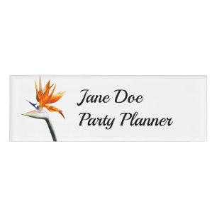 Badge D'identification Flower tropical orange paradise