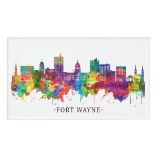 Badge D'identification Fort Wayne Indiana Skyline