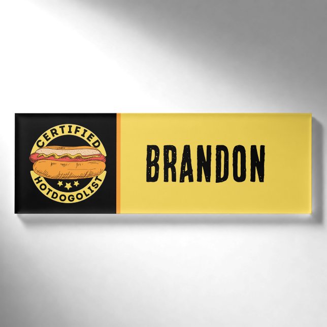 Badge D'identification Fournisseurs Hotdog cool ou Business (Devant)