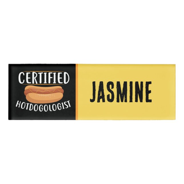 Badge D'identification Fournisseurs Hotdog cool ou Business (Devant)