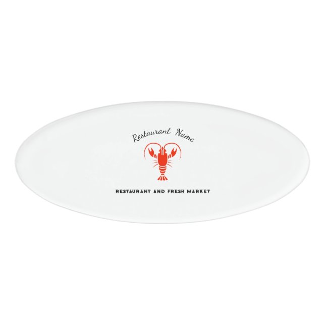 Badge D'identification Fruits de mer modernes Restaurant & Poisson de mar (Devant)