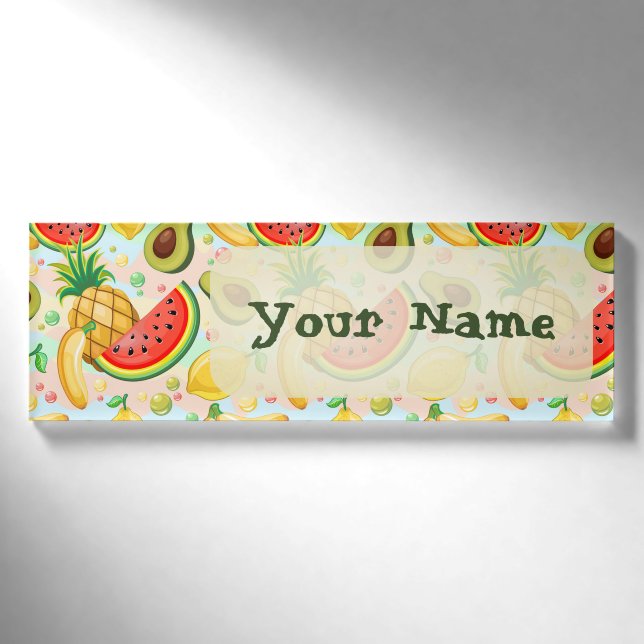 Badge D'identification Fruits d'été frais Motif (Devant)