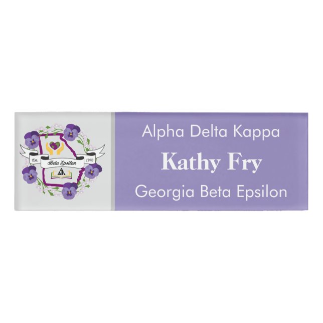 Badge D'identification Georgia Beta Epsilon Nom du Modèle Balise (Devant)