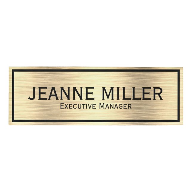 Badge D'identification Gestionnaire exécutif élégant (Devant)