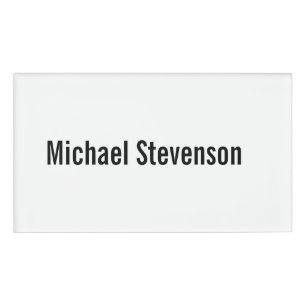 Badge D'identification Gras Texte Noir Blanc Personnalisé Plain Moderne