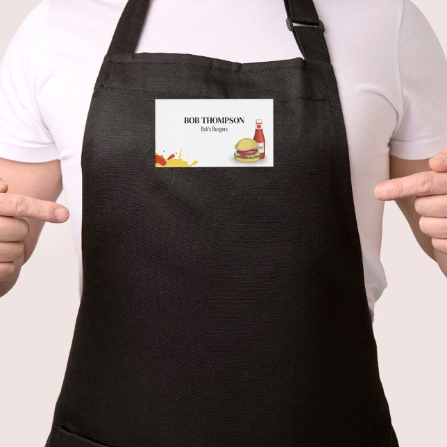 Badge D'identification Hamburger d'entreprise Employé simple (Hamburger employee name tag.)