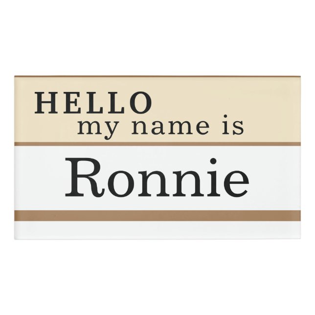 Badge D'identification Hello Personalize name tag (Devant)