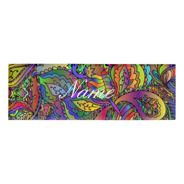 Badge D'identification Hippie Super Psychedelic Design Thunder_Cove (Devant)