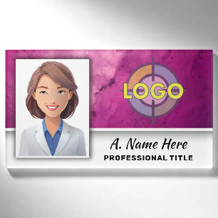 Badge D'identification Hot rose Crystal Bold Beauté Wellness Professionne