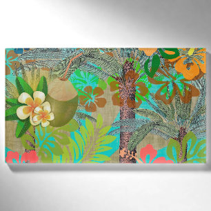 Badge D'identification Hula Vintage Floral Graphisme Floral Hawaii