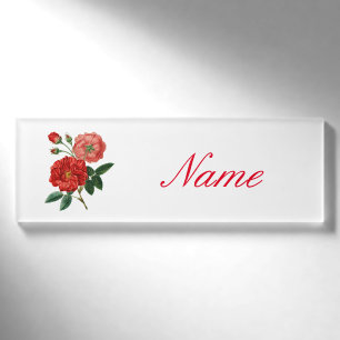 Badge D'identification Illustration de rose rouge vintage Thunder_Cove