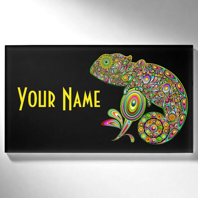 Badge D'identification Imaginaire psychédélique de Chameleon (Devant)