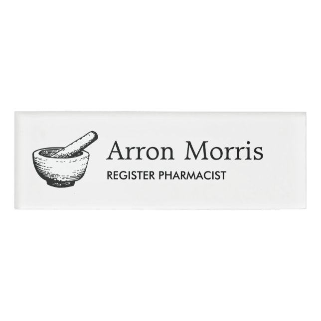 Badge D'identification Insigne de nom du pharmacien (Devant)