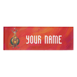 Badge D'identification Kangaroo Xmas En Rouge