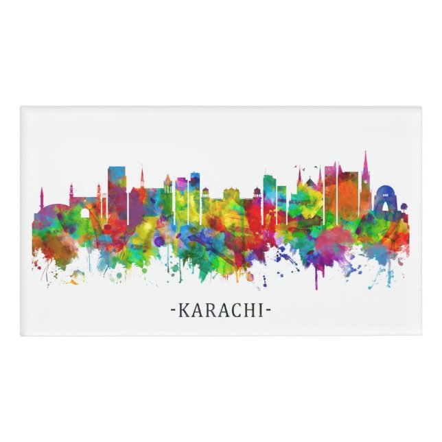 Badge D'identification Karachi Skyline Pakistan (Devant)