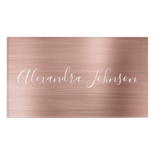 Badge D'identification La feuille d'or rose rougissent aluminium rose
