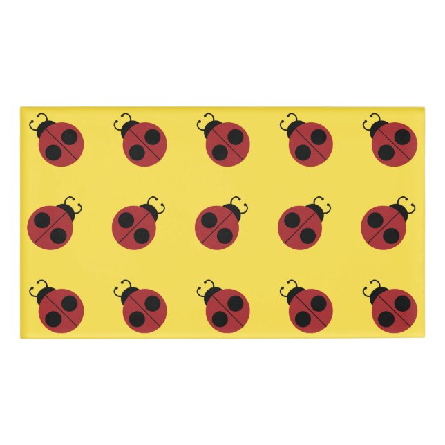 Badge D'identification Ladybug 60s rétro cool rouge jaune (Devant)