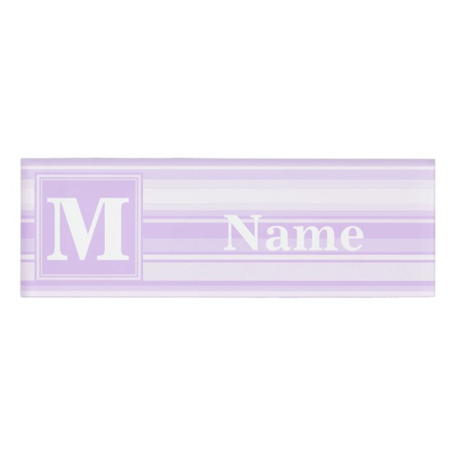 Badge D'identification Landes lilas monogrammes (Devant)