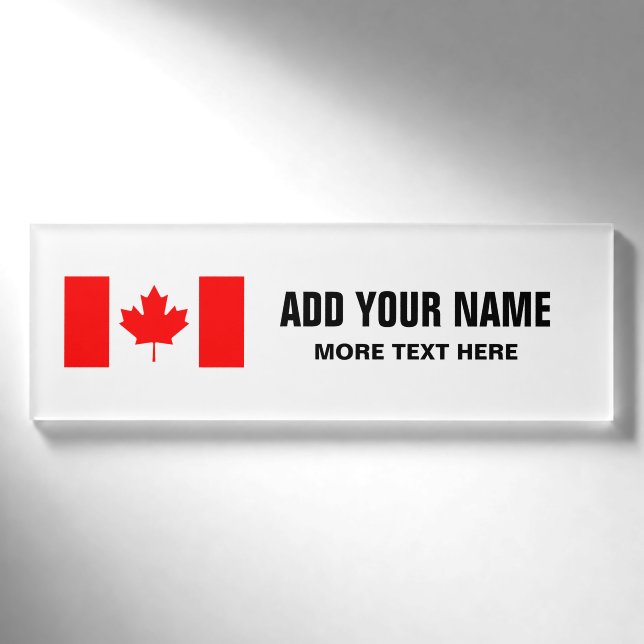 Badge D'identification Le drapeau canadien du Canada a personnalisé les (Devant)