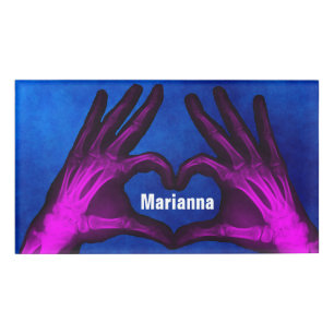 Badge D'identification Le rayon X de main forme le coeur