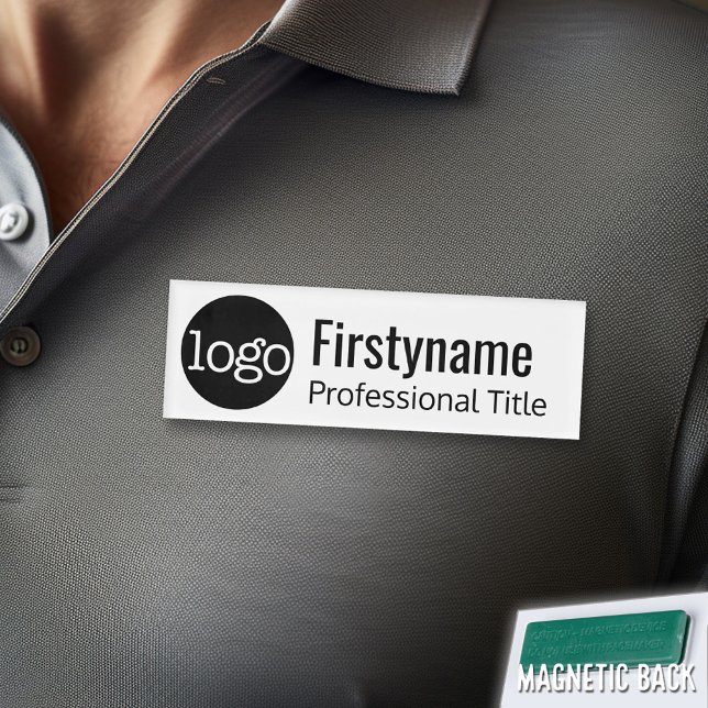 Badge D'identification Logo de l'entreprise avec titre professionnel de p (Custom Name Tag - Personalize )