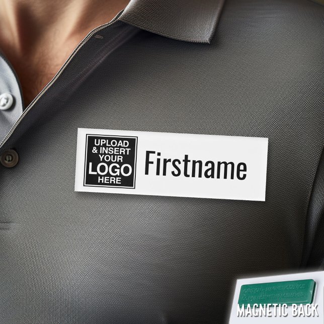 Badge D'identification Logo de l'entreprise avec zone pour prénom uniquem (Custom Name Tag - Personalize )
