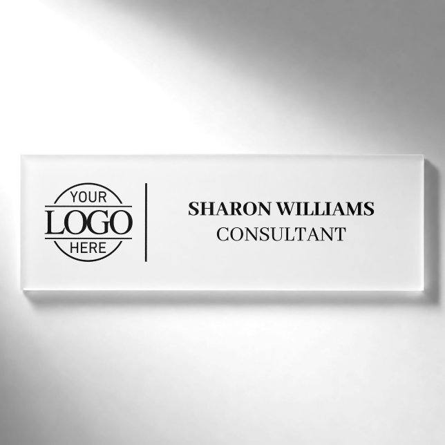 Badge D'identification Logo de l'entreprise sur mesure noir et blanc Pers (Devant)