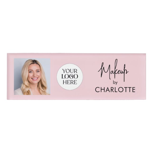 Badge D'identification Logo de script Photo Maquillage  (Devant)