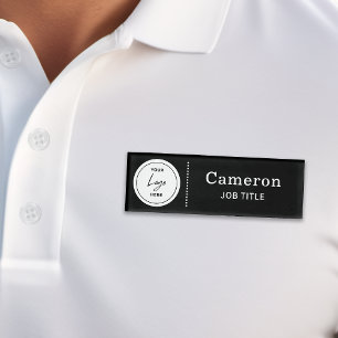 Badge D'identification Logo de société moderne employé noir