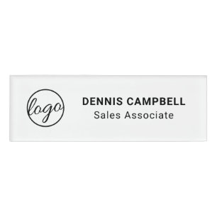 Badge D'identification Logo d'entreprise noir et blanc professionnel