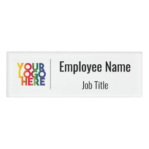 Badge D'identification Logo d'entreprise simple blanc