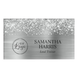 Badge D'identification Logo en feuille d'argent brillant