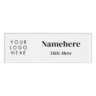 Logo Moderne Simple Clean Blanc Chic Magnet Titre