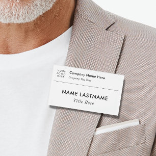 Badge D'identification Logo Moderne Simple Minimaliste Blanc Grand Titre