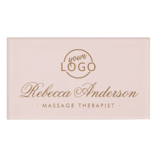 Badge D'identification Logo personnalisé du script de calligraphie rose