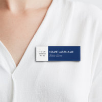Logo Personnalisé Élégant Marine Bleu Blanc Magnet
