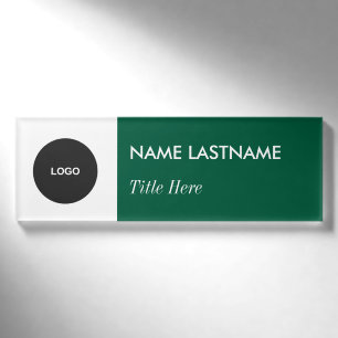 Badge D'identification Logo Personnalisé Élégant Marine Vert Blanc Magnet